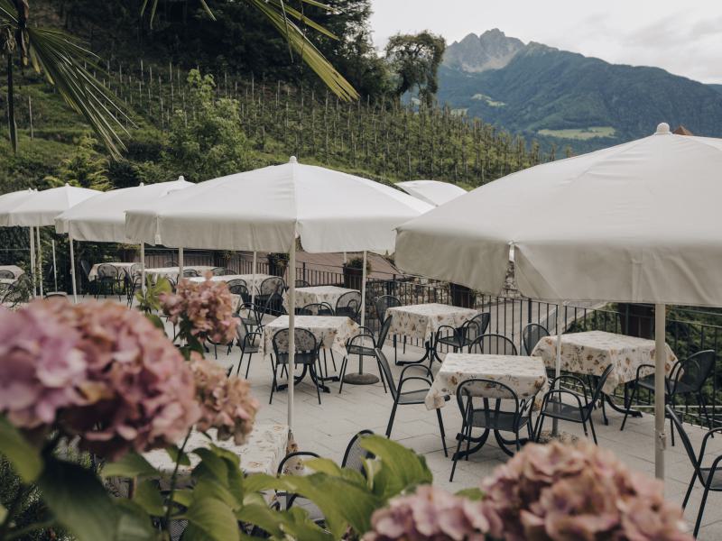 Sonnenterrasse vom Gasthaus Schneeweisshof