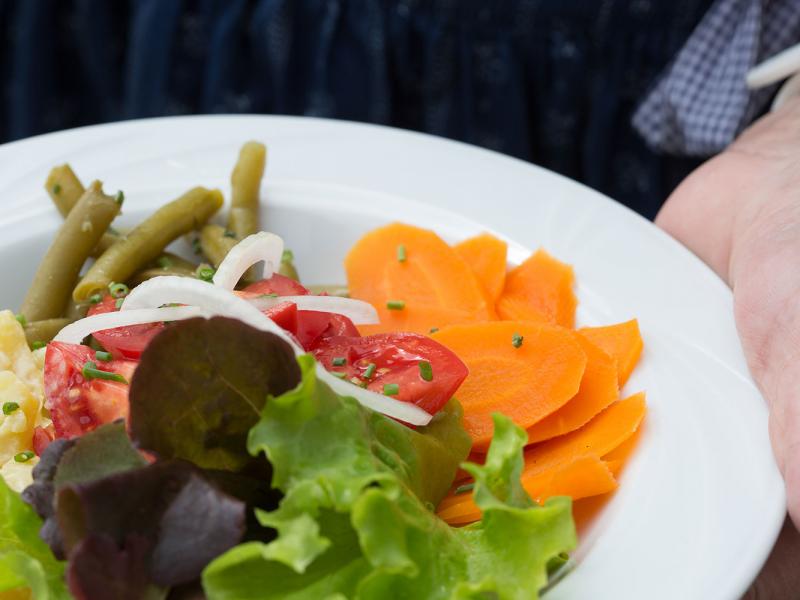 Salatteller mit frischem Gemüse aus unserem Garten